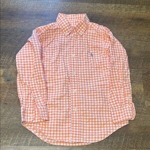 Ralph Lauren Kids Orange Checkered Button-Down Shirt